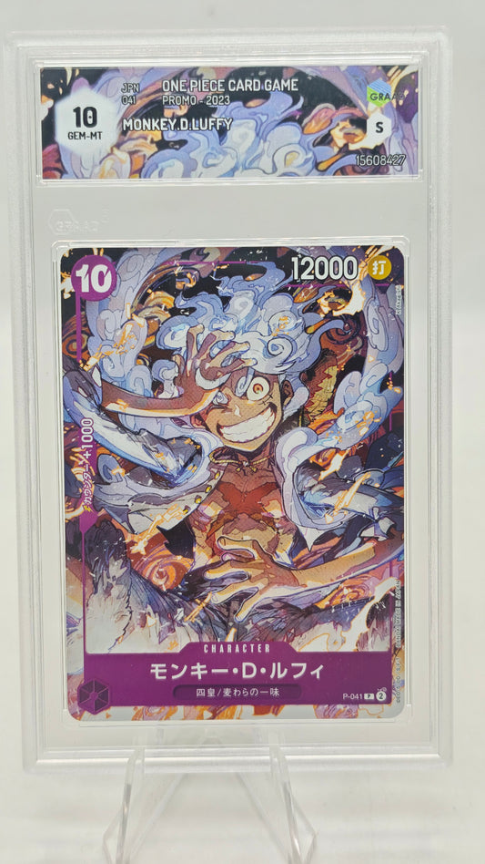 One Piece Card Game Monkey D. Luffy P-041 Promo Graad 10