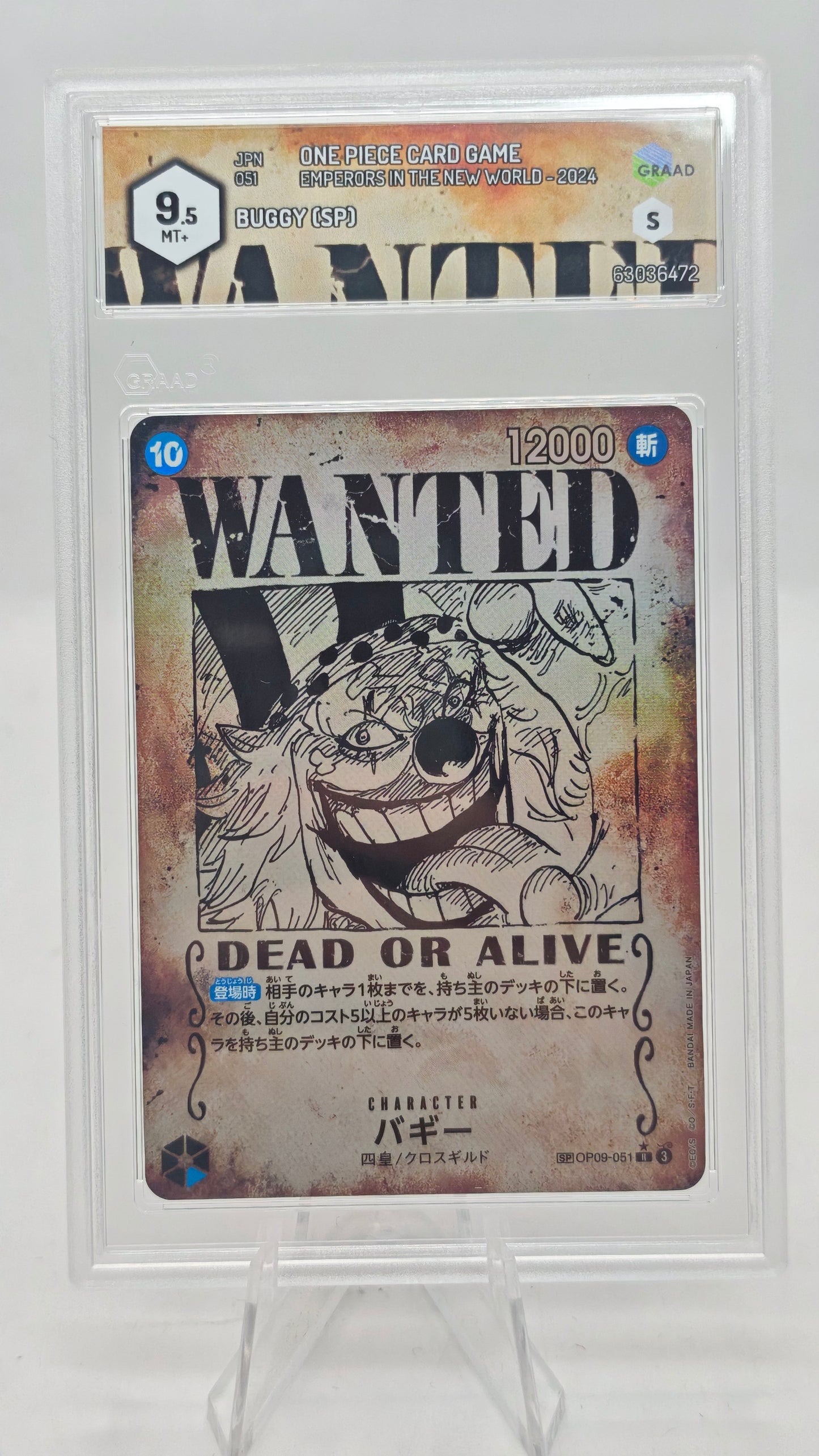 One Piece Card Game Buggy OP09-051 Graad 9.5