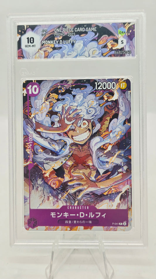 One Piece Card Game Monkey D. Luffy P-041 Promo Graad 10