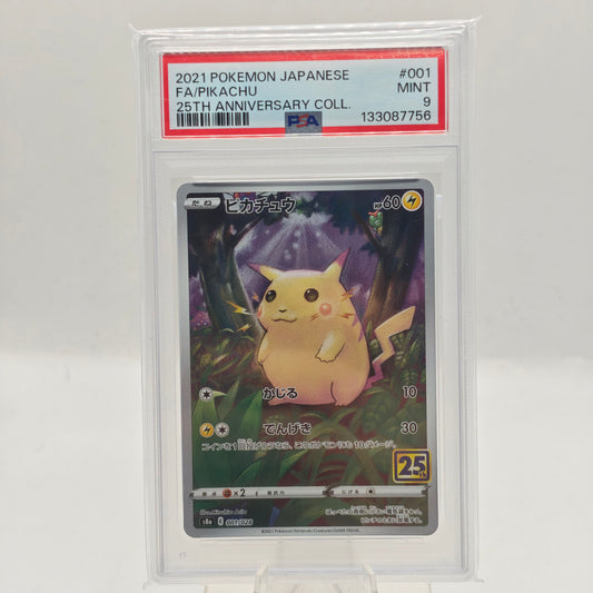 Pokemon Pikachu s8a 001/028 25th Anniversary Collection PSA9